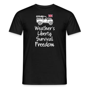 Weather Liberty Survival Freedom Landy - Men's T-Shirt - black - Front - AI Model Male 178 light (178cm)