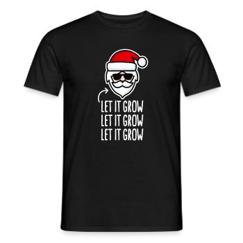 Let it grow Santa Claus beard hipster Christmas - Men's T-Shirt - black - Front - AI Model Male 178 light (178cm)