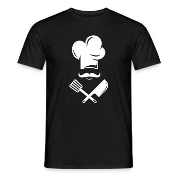 cook cooking comic beards Bart Koch Restaurant - Männer T-Shirt - Schwarz - Vorne - AI Model Male 178 light (178cm)