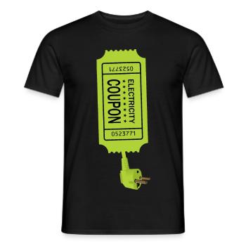 Coupon d’électricité - T-shirt homme - noir - Devant - AI Model Male 178 light (178cm)