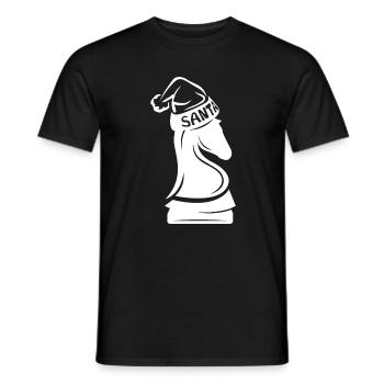 Chess Chess Rook Cheval de Noël XMAS Icône - T-shirt homme - noir - Devant - AI Model Male 178 light (178cm)