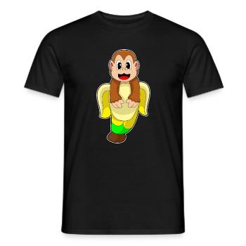 Affe Banane - Männer T-Shirt - Schwarz - Vorne - AI Model Male 178 light (178cm)
