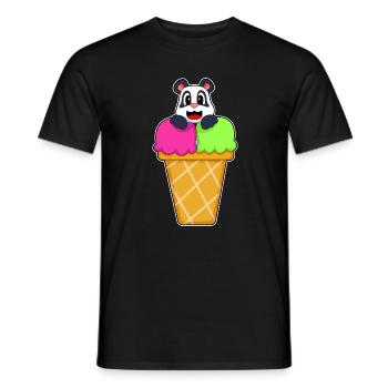 Crème glacée Panda Waffle - T-shirt homme - noir - Devant - AI Model Male 178 light (178cm)
