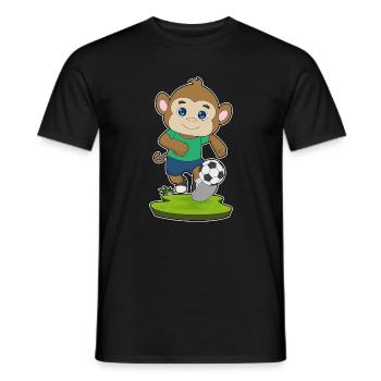 Joueur de football singe Soccer - T-shirt homme - noir - Devant - AI Model Male 178 light (178cm)