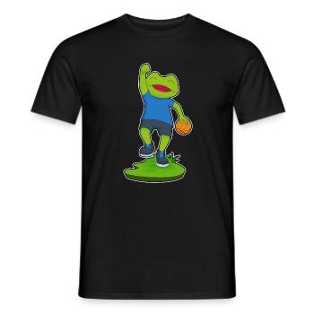 Frog Basketball Player Basketball - Men's T-Shirt - black - Front - AI Model Male 178 light (178cm)