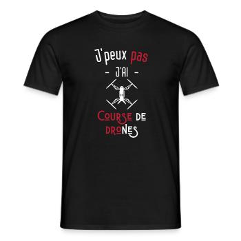j'peux pas j'ai course de drones - T-shirt homme - noir - Devant - AI Model Male 178 light (178cm)