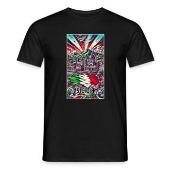 Sizilien Italien Kunst Design - Männer T-Shirt - Schwarz - Vorne - AI Model Male 178 light (178cm)