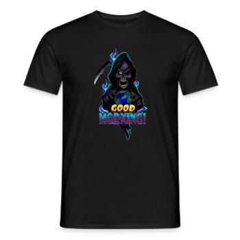 Neon Grim Reaper Good Morning - Men's T-Shirt - black - Front - AI Model Male 178 light (178cm)