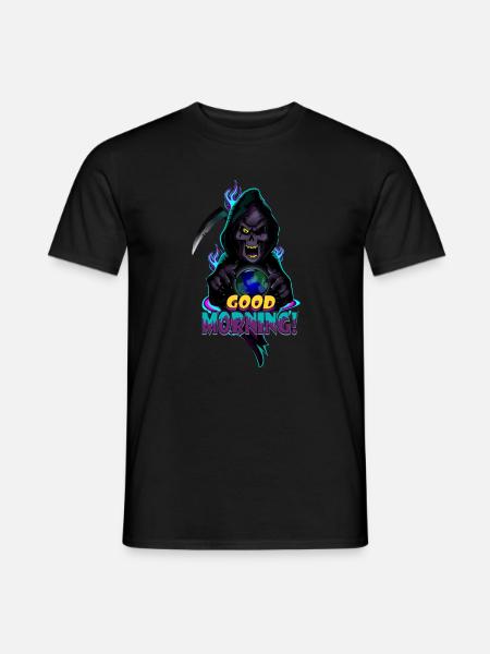Neon Grim Reaper Good Morning - Men's T-Shirt - black