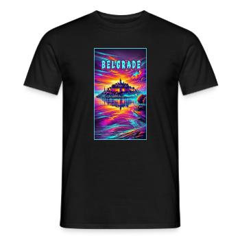 Motif souvenir de Belgrade, Serbie - T-shirt homme - noir - Devant - AI Model Male 178 light (178cm)