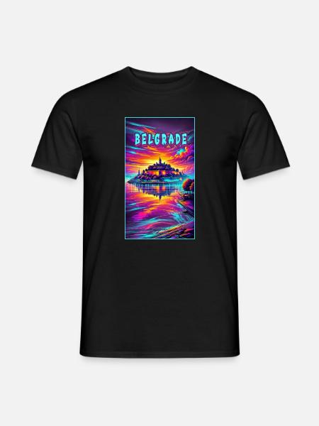 Belgrade Serbia souvenir design - Men's T-Shirt - black