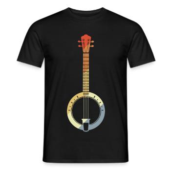 Retro Banjo Drawing - Men's T-Shirt - black - Front - AI Model Male 178 light (178cm)