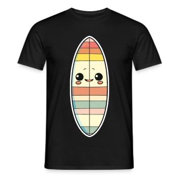 Surfbrett Comic Stil - Männer T-Shirt - Schwarz - Vorne - AI Model Male 178 light (178cm)