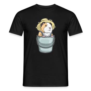 Guinea pig farmer bucket farm - Men's T-Shirt - black - Front - AI Model Male 178 light (178cm)