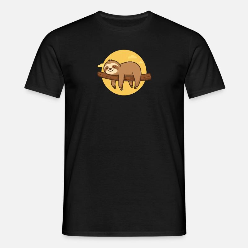 Faultier auf Baum - Männer T-Shirt - Schwarz