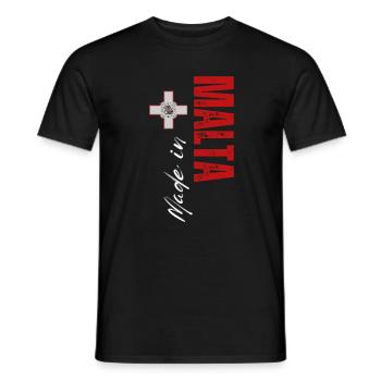 Made in Malta, vertical design - Men's T-Shirt - black - Front - AI Model Male 178 light (178cm)