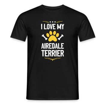 Ich liebe meinen Airedale Terrier - Männer T-Shirt - Schwarz - Vorne - AI Model Male 178 light (178cm)