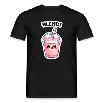 Kawaii Smoothie Mug BLEND - Men's T-Shirt - black - Front - AI Model Male 178 light (178cm)