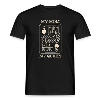 Mère, Reine, Carte de poker - T-shirt homme - noir - Devant - AI Model Male 178 light (178cm)
