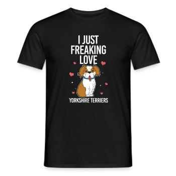 Ich liebe Yorkshire Terriers Motiv einfach - Männer T-Shirt - Schwarz - Vorne - AI Model Male 178 light (178cm)