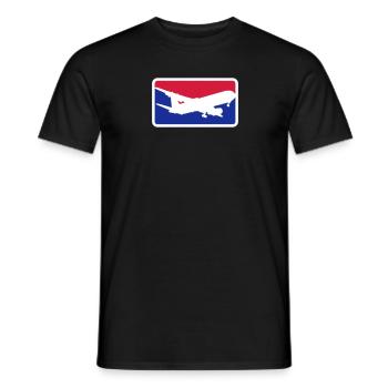 sports logo red blue pilot hobby pilot aircraft - Men's T-Shirt - black - Front - AI Model Male 178 light (178cm)