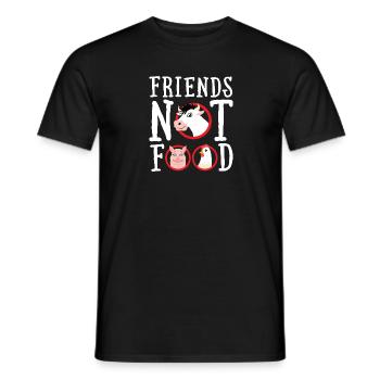 Friends Not Food - Vegan Statement - Men's T-Shirt - black - Front - AI Model Male 178 light (178cm)