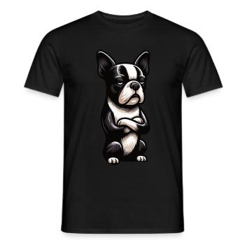 Boston Terrier Boston terrier besitzer Bosti - Männer T-Shirt - Schwarz - Vorne - AI Model Male 178 light (178cm)