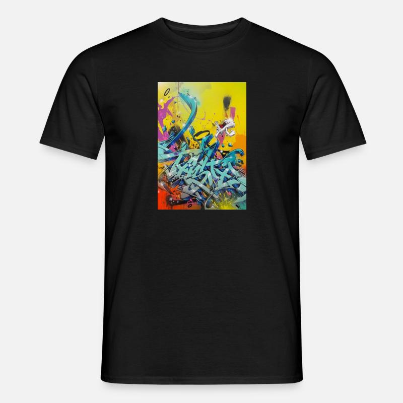 Buntes Graffiti - Männer T-Shirt - Schwarz
