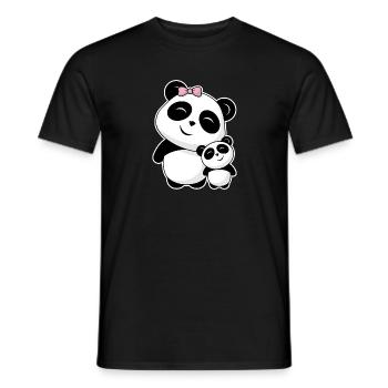 La famille des amis du panda mignon - T-shirt homme - noir - Devant - AI Model Male 178 light (178cm)