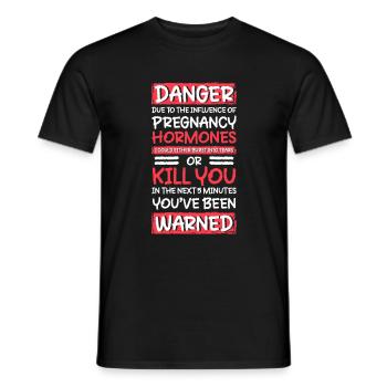 Bébé enceinte Progéniture de la future mère - T-shirt homme - noir - Devant - AI Model Male 178 light (178cm)