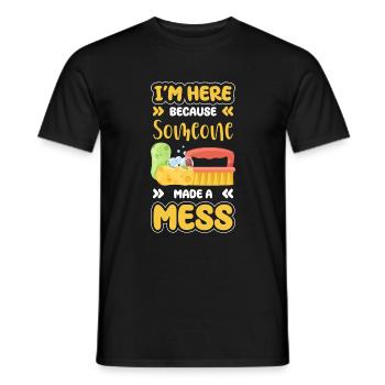 Nettoyeur de balais et de seaux artisan - T-shirt homme - noir - Devant - AI Model Male 178 light (178cm)