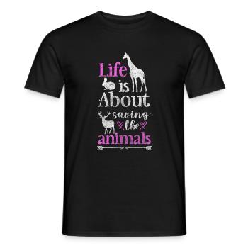 Défenseurs des droits des animaux végétariens amour animal refuge - T-shirt homme - noir - Devant - AI Model Male 178 light (178cm)
