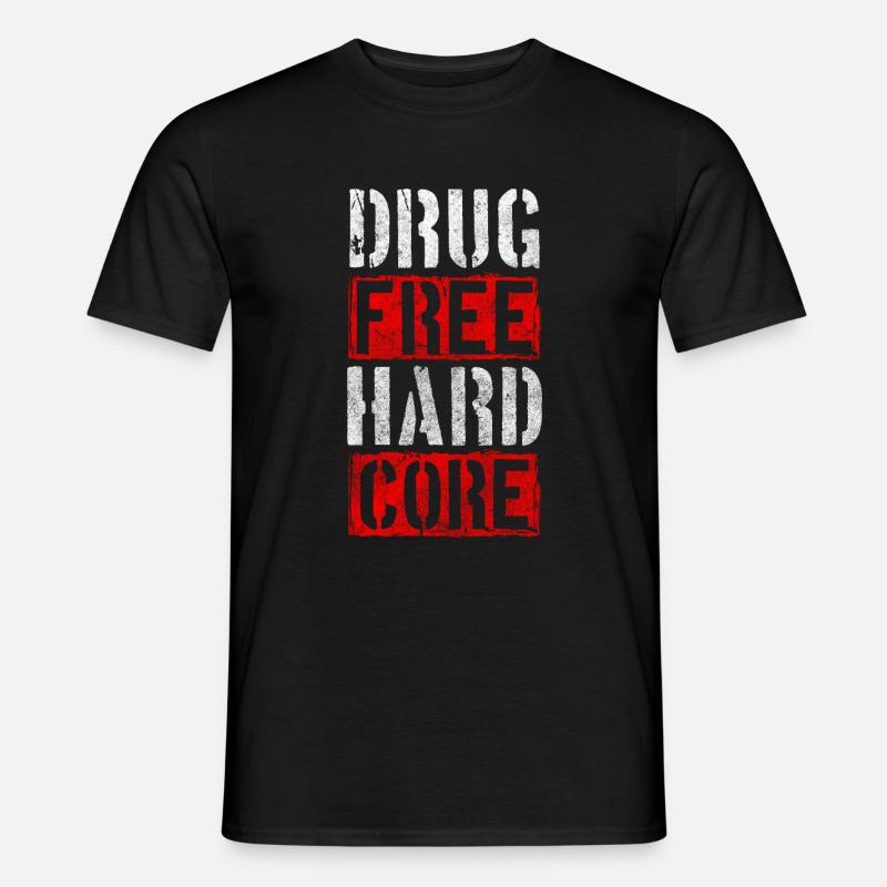 Drogenfrei Nüchtern Gesund Joint - Männer T-Shirt - Schwarz