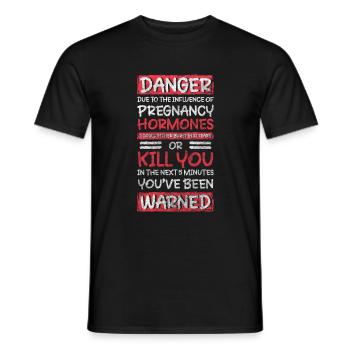 Pregnant Dad Big Love Belly - Men's T-Shirt - black - Front - AI Model Male 178 light (178cm)