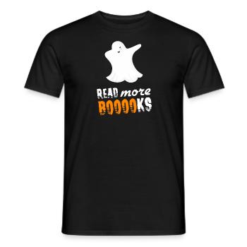 Read More Booooks Halloween Ghost Books Costume - Men's T-Shirt - black - Front - AI Model Male 178 light (178cm)