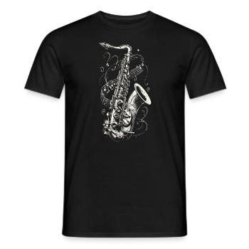 Saxophone - Men's T-Shirt - black - Front - AI Model Male 178 light (178cm)