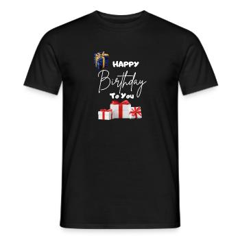 Happy Birthday to you-with gifts - Men's T-Shirt - black - Front - AI Model Male 178 light (178cm)