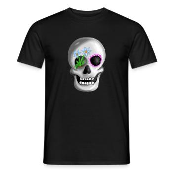 Mexican Skull Cult Day of the Dead Skull - Men's T-Shirt - black - Front - AI Model Male 178 light (178cm)