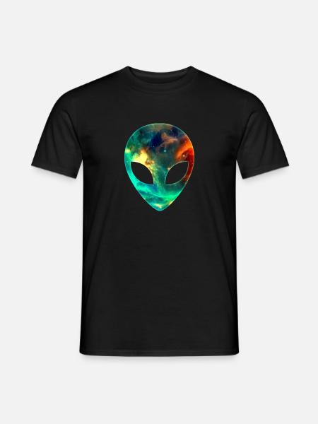 Galaxy Alien Space Space Tête Visage Espace - T-shirt homme - noir