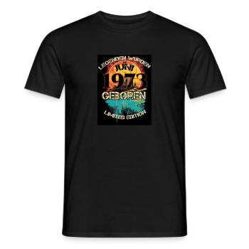 Retro design for the year of birth 1973 June Vintage - Men's T-Shirt - black - Front - AI Model Male 178 light (178cm)