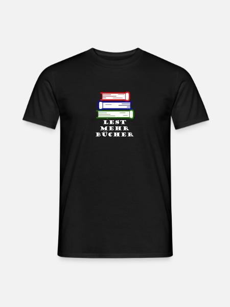 Lest mehr Bücher! - Männer T-Shirt - Schwarz