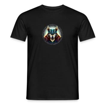 Ink & Ivory Viking Wolf - Männer T-Shirt - Schwarz - Vorne - AI Model Male 178 light (178cm)