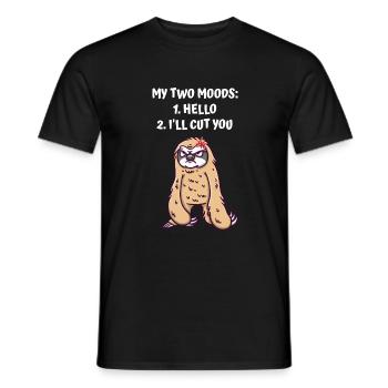 My two moods hello and sick you sarkast - Men's T-Shirt - black - Front - AI Model Male 178 light (178cm)