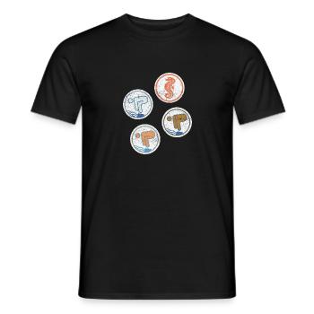 Insignes de natation Hippocampes nageurs libres - T-shirt homme - noir - Devant - AI Model Male 178 light (178cm)