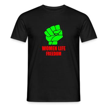 Women life freedom - Men's T-Shirt - black - Front - AI Model Male 178 light (178cm)