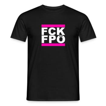 FCK FPÖ - Montrer l’exemple contre la droite - T-shirt homme - noir - Devant - AI Model Male 178 light (178cm)