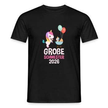Große Schwester 2026 Süße Einhorn - Männer T-Shirt - Schwarz - Vorne - AI Model Male 178 light (178cm)