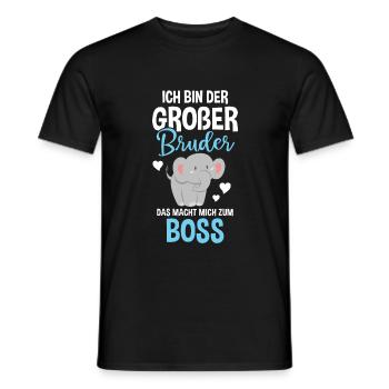 Großer Bruder Ich Bin Der Boss - Elefant - Männer T-Shirt - Schwarz - Vorne - AI Model Male 178 light (178cm)