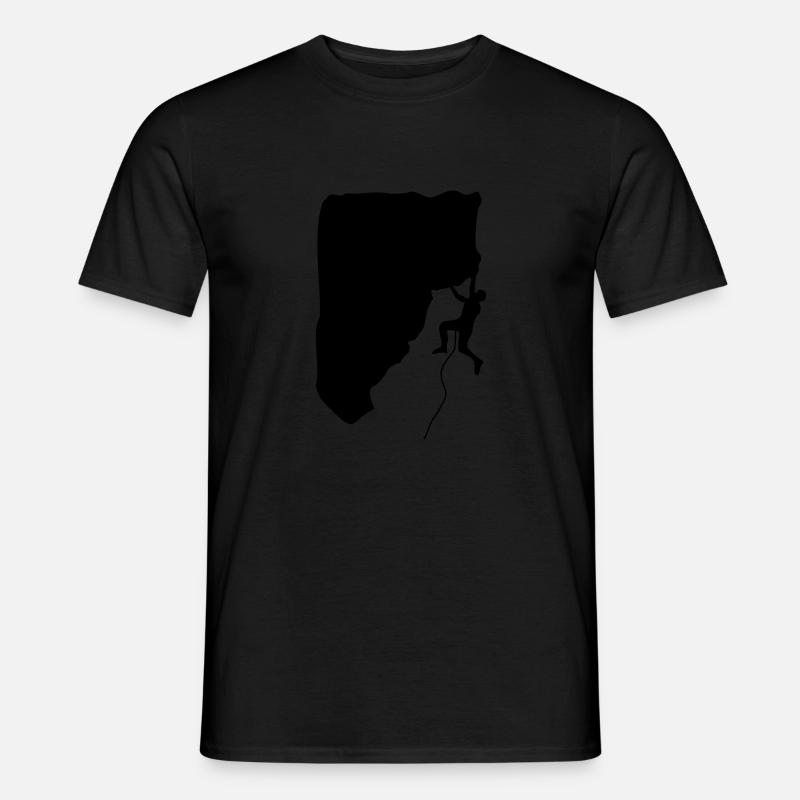 Klettern im Vorstieg - Männer T-Shirt - Schwarz