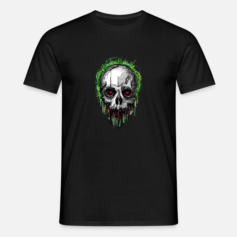 skull_scribble - Männer T-Shirt - Schwarz